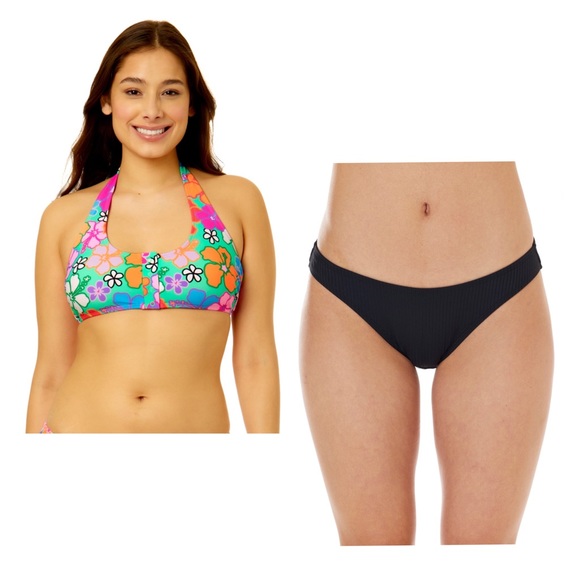 NOBO Other - Nobo Hibiscus Halter bikini size X-Large 15-17 Top bottom swimwear bathing suit